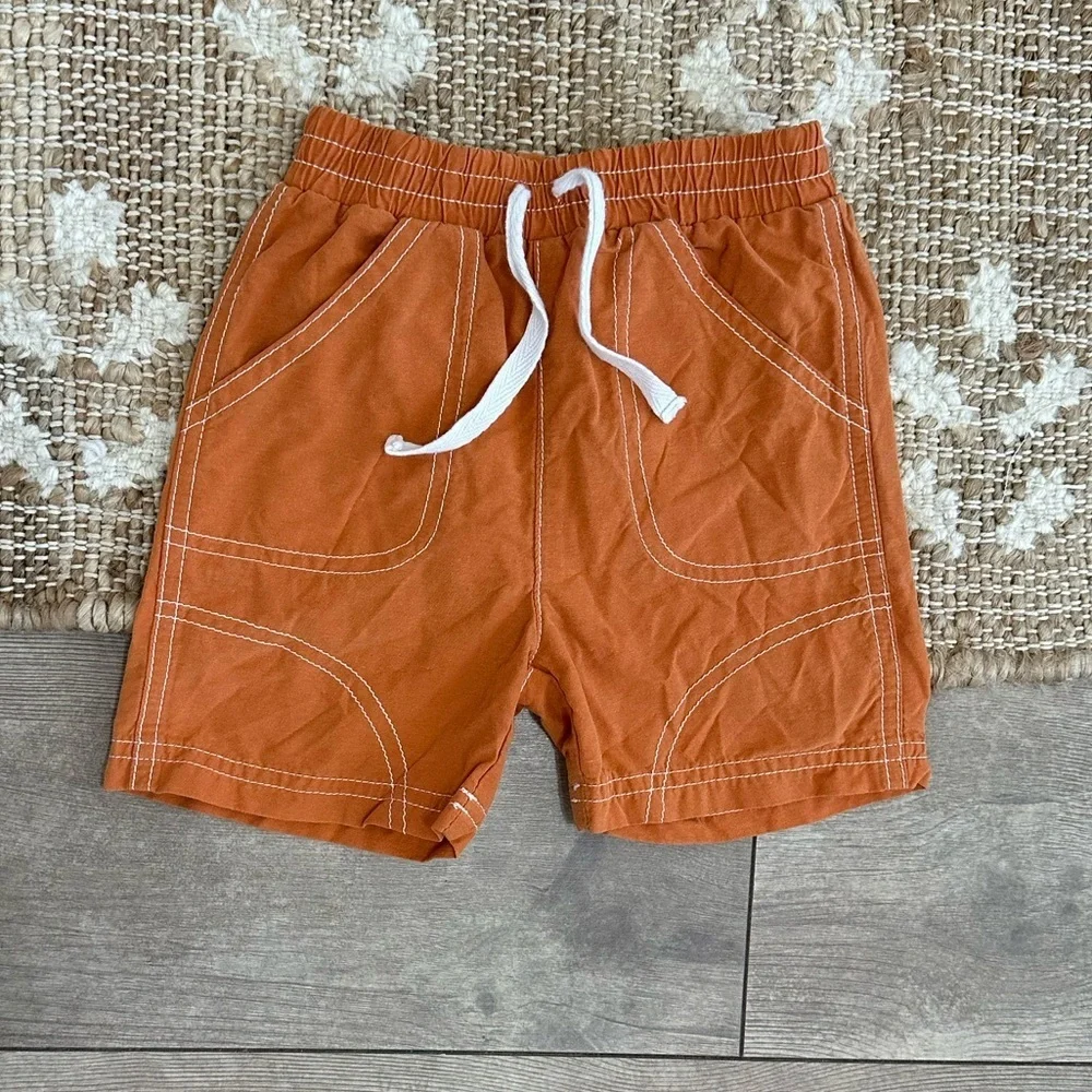 Y2K Le Top Baby Toddler Boy Swim Trunks Rustic Burnt Orange Size 12 Months